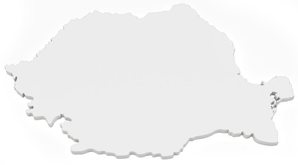 3d blank map of Romania