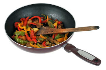 La poêlée de poivrons, courgettes et aubergines