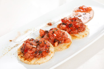 Appetizers with tomatoes