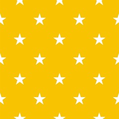 Stars on yellow background retro seamless vector pattern