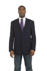 Portrait african man on white background