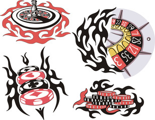 Casino roulette and chips