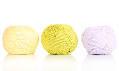 Knitting yarn isolated on white