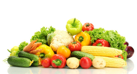 Fresh vegetables isolated on white