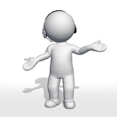 Talk with headphones (white man)