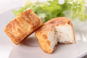 warm goat cheese and salad