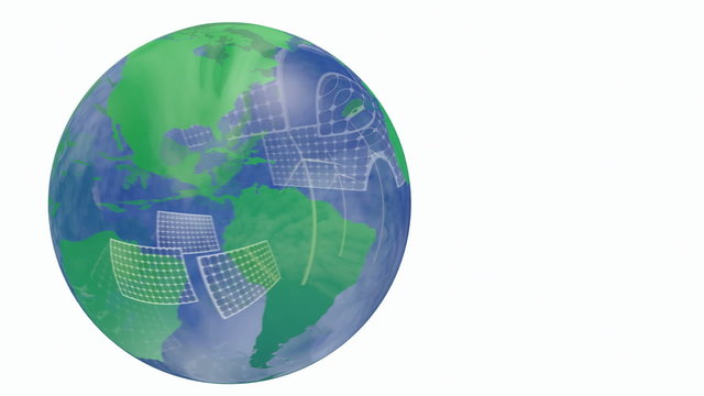 Green energy Earth globe, loopable