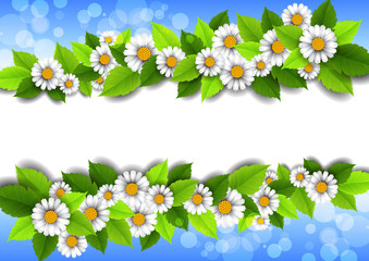 background with flowers and place for text
