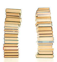 old books isolated on white