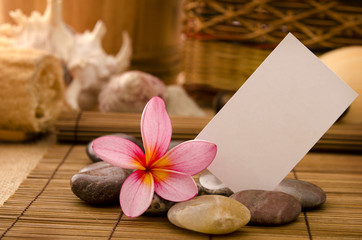 tropical spa with frangipani flowers