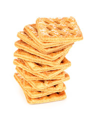 Sweet cookies in stack isolated on white