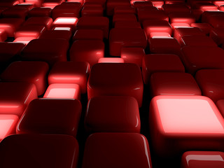 Abstract Cubes Red