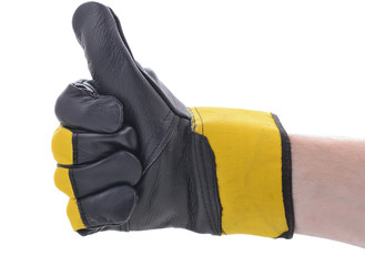thumbs up construction glove