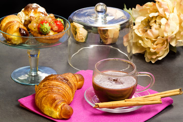 chocolate cup with confectionery