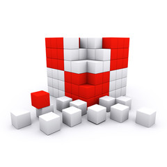 3D rendered teamwork concept - cube and blocks
