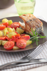 Roasted cod with vegetables