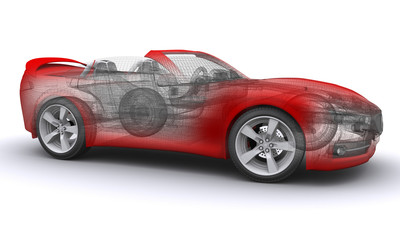 Fototapeta na wymiar 3D świadczonych Concepts Sports Car