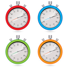 Vector color stopwatch set