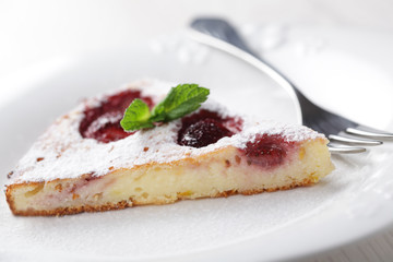 Curd cake with strawberry