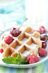 Waffles with fruits