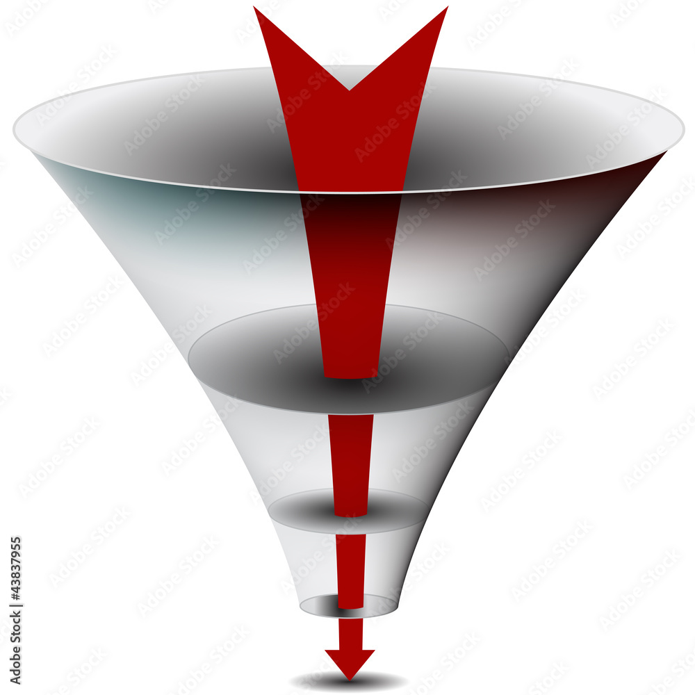 Sticker arrow chamber funnel chart