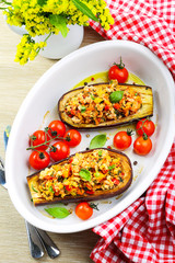 Homemade baked aubergines