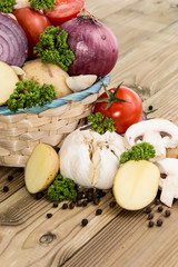 Many Vegetables in a basket