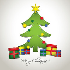 Textile christmas greeting card