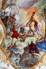 Fresco Ceiling at St. Peter's Church in Munich, Germany