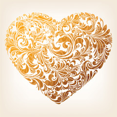 Ornamental Gold Heart Pattern