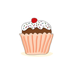 Cupcake with cherry