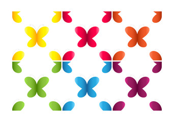 Set of semless patterns with butterflies