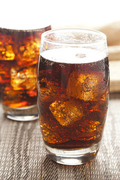 Refreshing Brown Soda with Ice