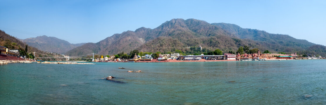 Panorama view of the Holy Ganges river