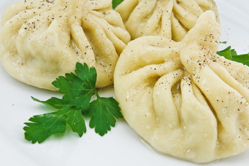 hinkali with meat