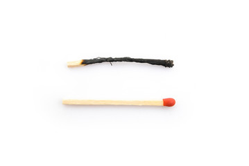 burnt and new red matches