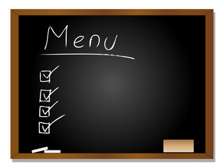 Conceptual white chalk text written by hand on black blackboard