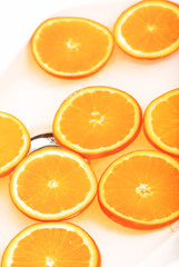 Orange slice on white background