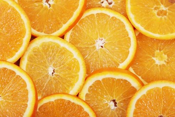 Orange slice on white background