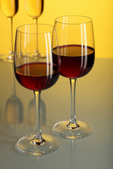 Glasses with wine