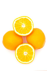 two oranges on white paper