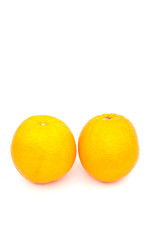 two oranges over white paper