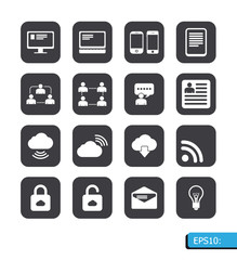 internet icon vector set