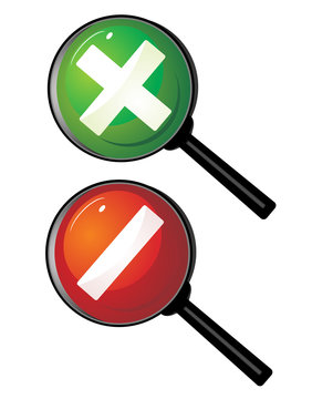 Magnifiers with plus and minus signs