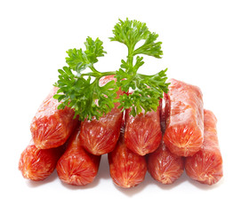 Salami  on white background