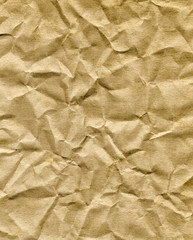Crumpled old brown paper bag texture.