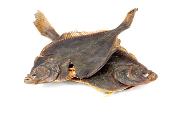 Salted flounder isolated on the white background