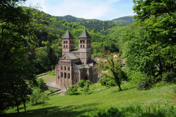 Fototapeta na wymiar France, the roman abbey of Murbach in Alsace