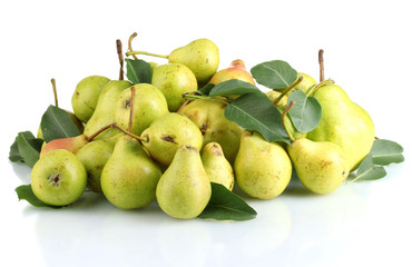 Juicy flavorful pears hill isolated on white