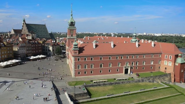 Warsaw's old town seen from the top of viewing terrace